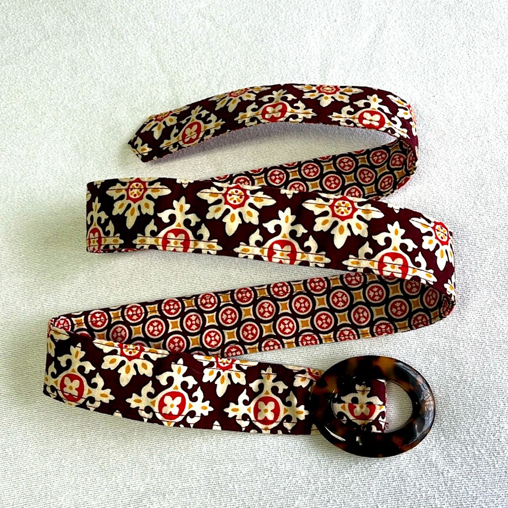 NWOT Vera Bradley BELT Reversible Tortoise Shell Lucite Like Buckle Paisley